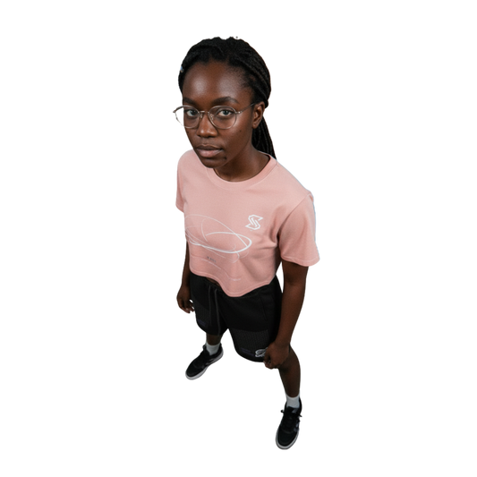 ORBIT CROP TEE G8001 — SNOW WASHED