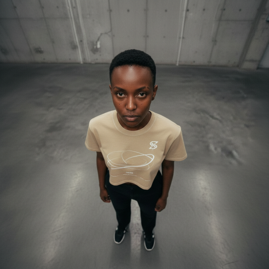 ORBIT CROP TEE G8001 — SNOW WASHED