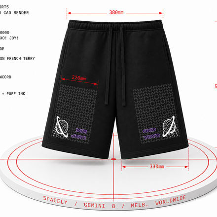 GEMINI 8 Fleece Shorts — Cosmic Camo