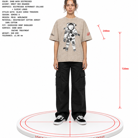 GEMINI 8 Washed Astronaut Tee — Sand Wash