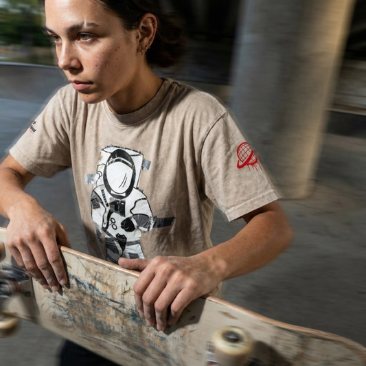 ORBIT WASHED ASTRONAUT TEE G8001 — SAND WASH / DISTRESSED