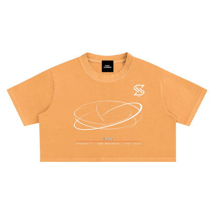 ORBIT CROP TEE G8001 — SNOW WASHED