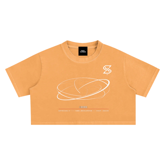 ORBIT CROP TEE G8001 — SNOW WASHED