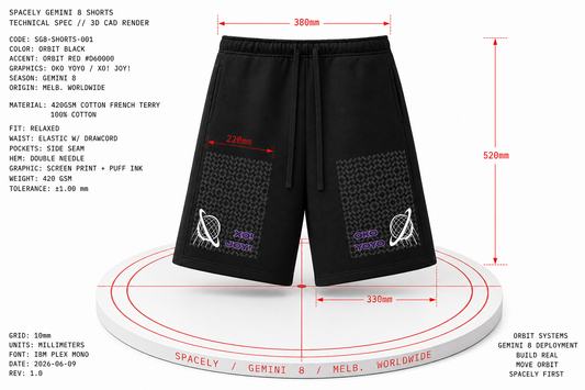 GEMINI 8 Fleece Shorts — Cosmic Camo