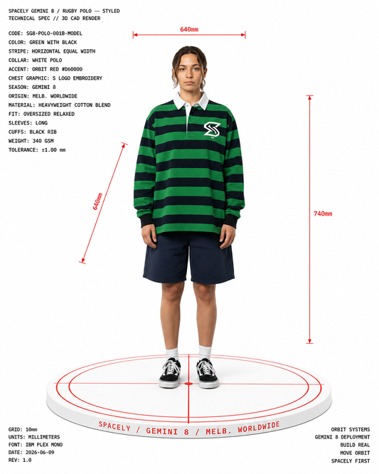 GEMINI 8 Rugby Polo — Contrast Stripe