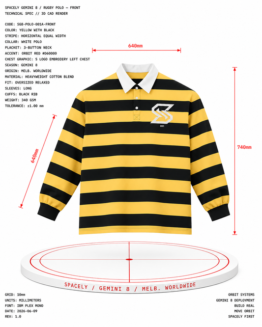 GEMINI 8 Rugby Polo — Contrast Stripe