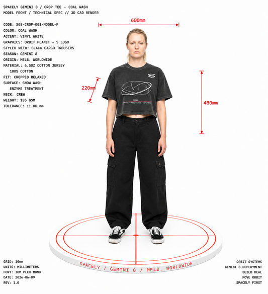 GEMINI 8 Crop Tee — Washed