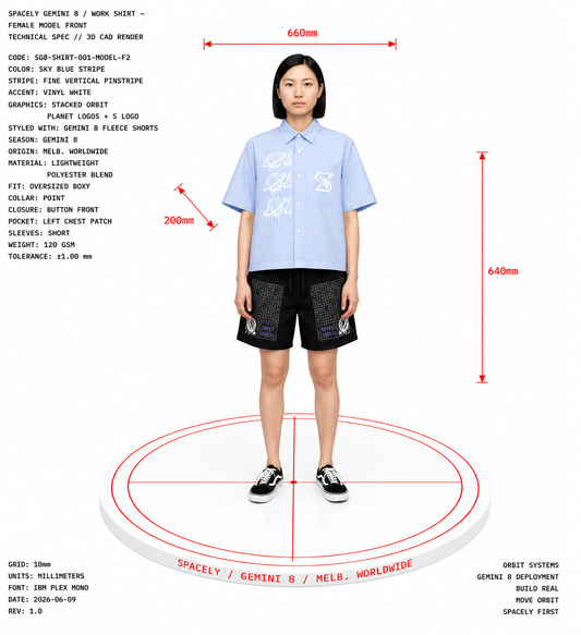 GEMINI 8 Work Shirt — Sky Blue Stripe