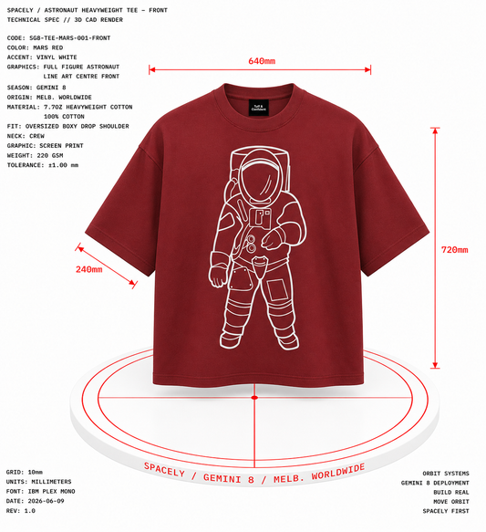 SPACELY Astronaut Tee — Mars Red