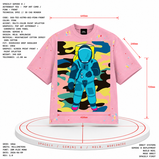GEMINI 8 Astronaut Tee — Pop Art Camo