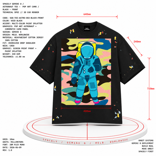 GEMINI 8 Astronaut Tee — Pop Art Camo