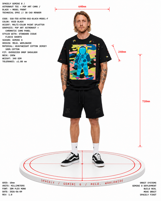 GEMINI 8 Astronaut Tee — Pop Art Camo