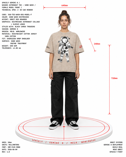 GEMINI 8 Washed Astronaut Tee — Sand Wash