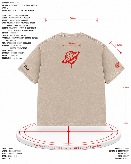 GEMINI 8 Washed Astronaut Tee — Sand Wash